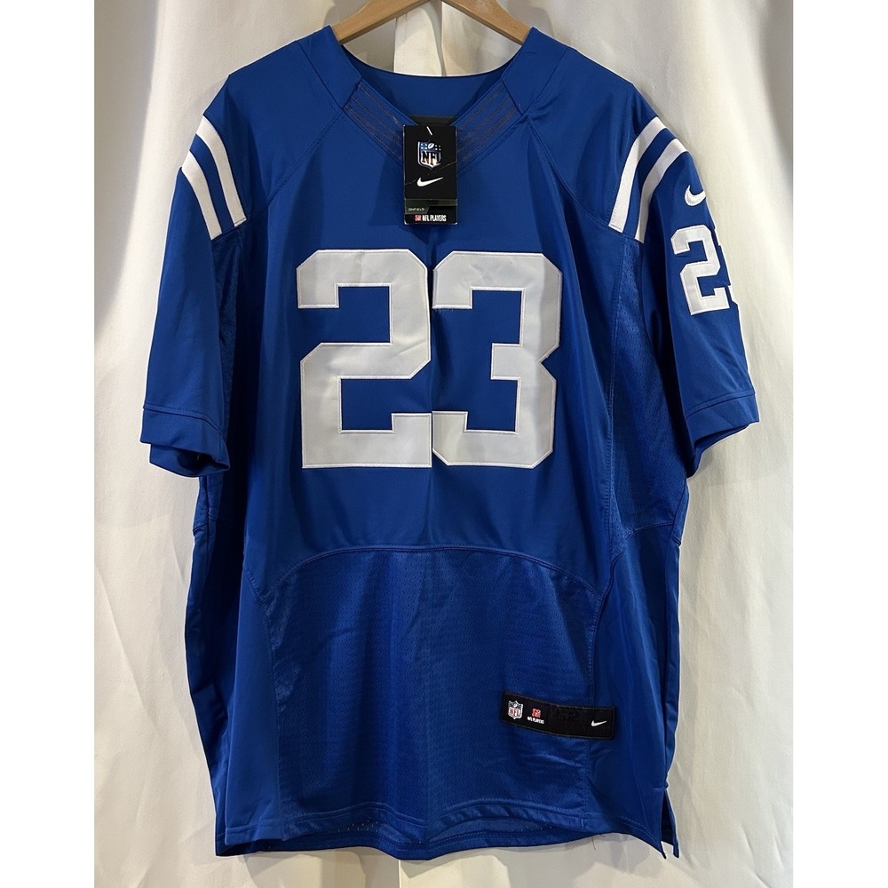 Mens NIKE #23 Frank Gore Indianapolis Colts NFL Jersey On Field Blue 52